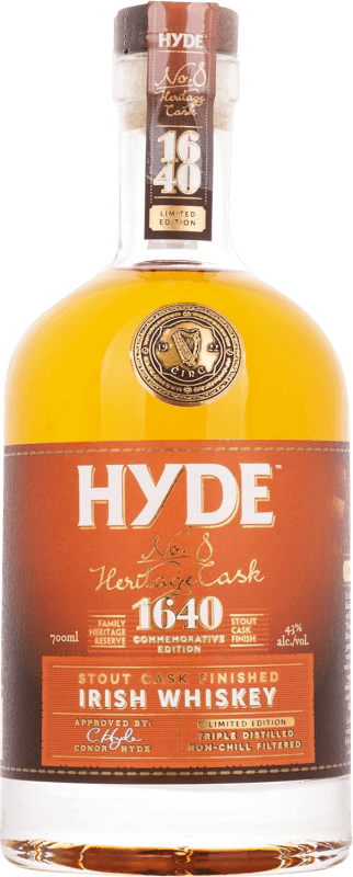 32,95 € | Whiskey Blended Hyde. Nº 8 Heritage Cask Stout Cask Finished Irland 70 cl