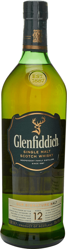 32,95 € | Single Malt Whisky Glenfiddich Ecosse Royaume-Uni 12 Ans 1 L