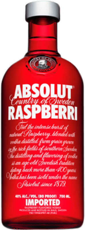 Envio grátis | Vodca Absolut Rasperri Suécia 70 cl