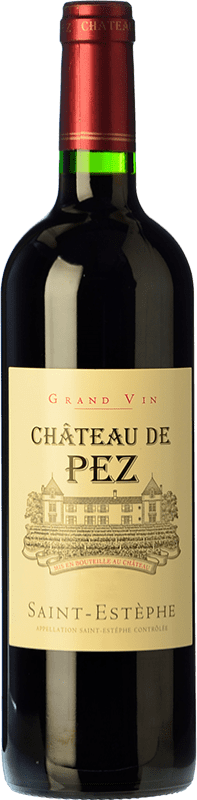 Free Shipping | Red wine Château de Pez A.O.C. Saint-Estèphe Bordeaux France Merlot, Cabernet Sauvignon, Petit Verdot 75 cl