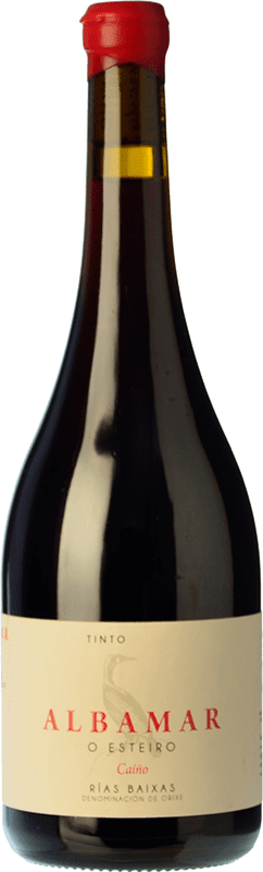 32,95 € | Red wine Albamar O Esteiro Crianza D.O. Rías Baixas Galicia Spain Caíño Black Bottle 75 cl