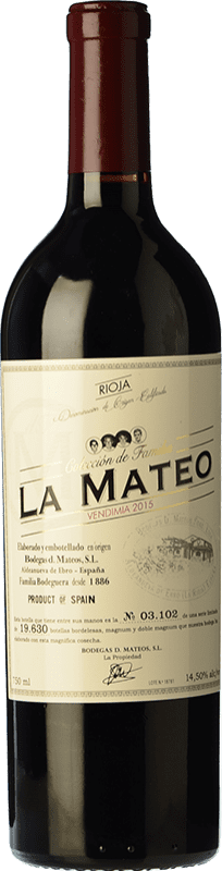 Free Shipping | Red wine D. Mateos La Mateo Colección de Familia Aged D.O.Ca. Rioja The Rioja Spain Tempranillo, Grenache, Graciano 75 cl