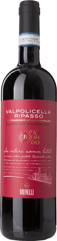 23,95 € | Red wine Brunelli Pa' Riondo D.O.C. Valpolicella Ripasso Veneto Italy Corvina, Rondinella, Corvinone Bottle 75 cl