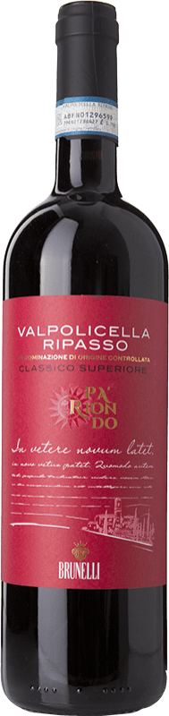 19,95 € | Vino tinto Brunelli Pa' Riondo D.O.C. Valpolicella Ripasso Veneto Italia Corvina, Rondinella, Corvinone 75 cl