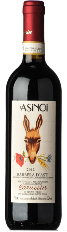 Free Shipping | Red wine Carussin Asinoi D.O.C. Barbera d'Asti Piemonte Italy Barbera 75 cl