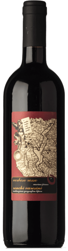 Free Shipping | Red wine Piano Rosso Verboso I.G.T. Ronchi Varesini Lombardia Italy Merlot, Nebbiolo, Rara 75 cl