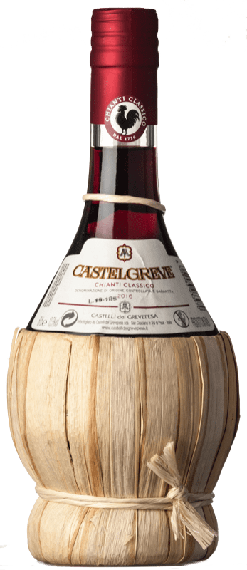 Бесплатная доставка | Красное вино Castelli del Grevepesa Castelgreve in Fiasco D.O.C.G. Chianti Classico Тоскана Италия Merlot, Sangiovese бутылка Medium 50 cl