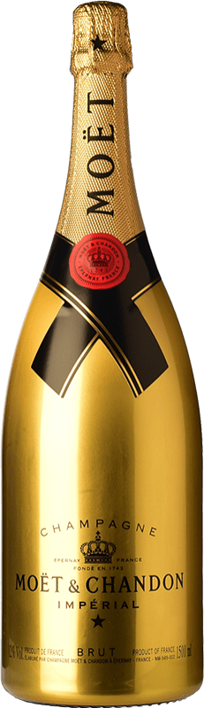 139,95 € 送料無料 | 白スパークリングワイン Moët & Chandon Golden Brut A.O.C. Champagne マグナムボトル 1,5 L