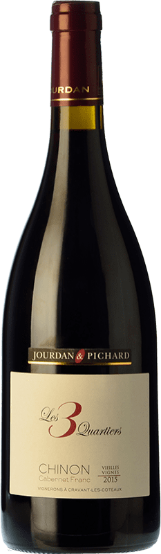 Free Shipping | Red wine Jourdan & Pichard Les 3 Quartiers Aged A.O.C. Chinon Loire France Cabernet Franc 75 cl