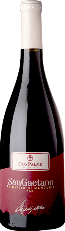 免费送货 | 红酒 Due Palme SanGaetano D.O.C. Primitivo di Manduria 普利亚大区 意大利 Primitivo 75 cl