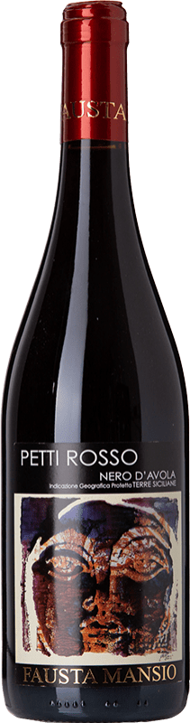 Free Shipping | Red wine Fausta Mansio Pettirosso I.G.T. Terre Siciliane Sicily Italy Nero d'Avola 75 cl