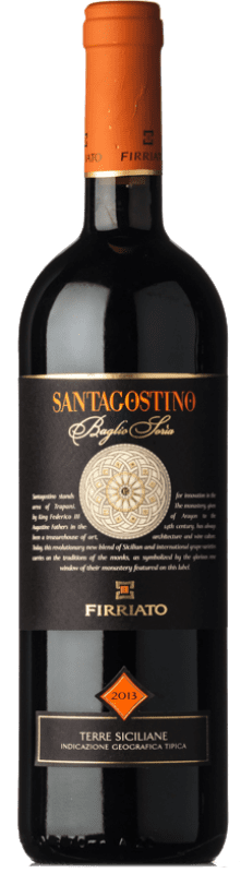 Envio grátis | Vinho tinto Firriato Santagostino Baglio Sorìa Rosso D.O.C. Sicilia Sicília Itália Syrah, Nero d'Avola 75 cl