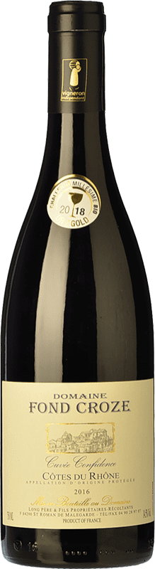 免费送货 | 红酒 Fond Croze Cuvée Confidence Rouge 橡木 A.O.C. Côtes du Rhône 罗纳 法国 Syrah, Grenache 75 cl