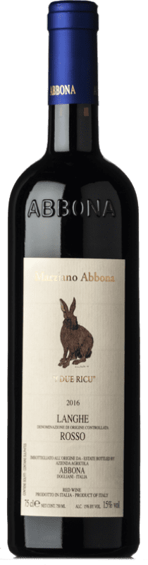 22,95 € | Vinho tinto Abbona Rosso Due Ricu D.O.C. Langhe Piemonte Itália Pinot Preto, Nebbiolo, Barbera 75 cl