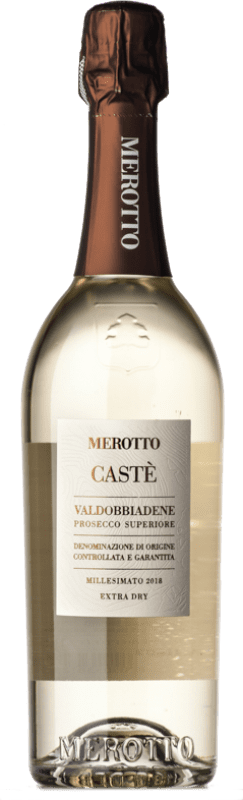 Free Shipping | White sparkling Merotto Extradry Castè Extra Dry D.O.C.G. Prosecco di Conegliano-Valdobbiadene Veneto Italy Glera 75 cl