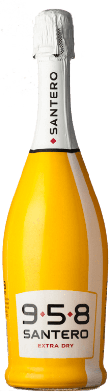 Free Shipping | White sparkling Santero 958 Extradry Pop Art Extra Dry D.O.C. Piedmont Piemonte Italy Bacca White 75 cl