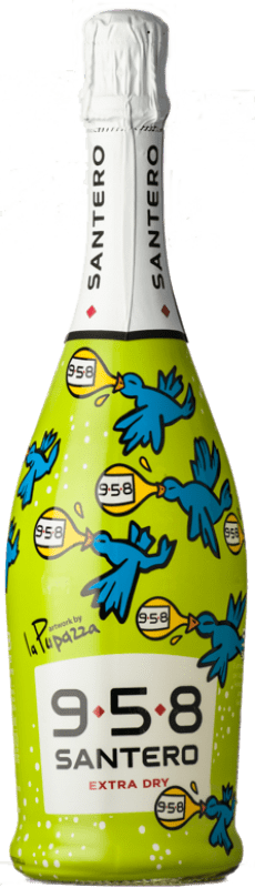 9,95 € Бесплатная доставка | Белое игристое Santero 958 Extradry La Pupazza Birds Экстра сухой D.O.C. Piedmont