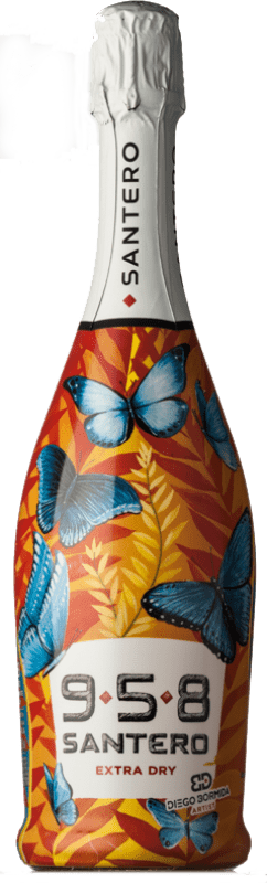 8,95 € Бесплатная доставка | Белое игристое Santero 958 Extradry Calavera Bormida Butterflies Экстра сухой D.O.C. Piedmont