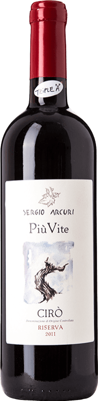 Free Shipping | Red wine Sergio Arcuri Più Vite Reserve D.O.C. Cirò Calabria Italy Gaglioppo 75 cl