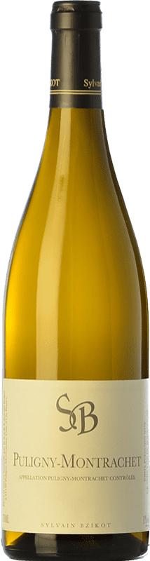 Free Shipping | White wine Sylvain Bzikot Aged A.O.C. Puligny-Montrachet Burgundy France Chardonnay 75 cl