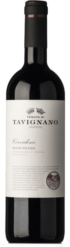 16,95 € Free Shipping | Red wine Tavignano Cervidoni D.O.C. Rosso Piceno Marche Italy Sangiovese, Montepulciano Bottle 75 cl