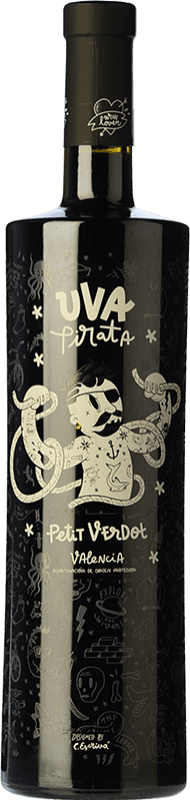 Free Shipping | Red wine Vicente Gandía Uva Pirata Young D.O. Valencia Valencian Community Spain Petit Verdot 75 cl