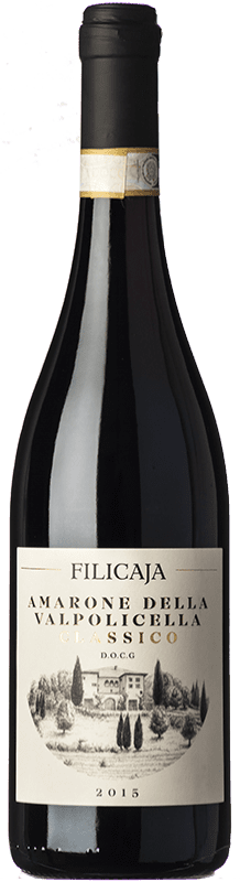 Envio grátis | Vinho tinto Villa da Filicaja D.O.C.G. Amarone della Valpolicella Vêneto Itália Corvina, Rondinella, Corvinone 75 cl