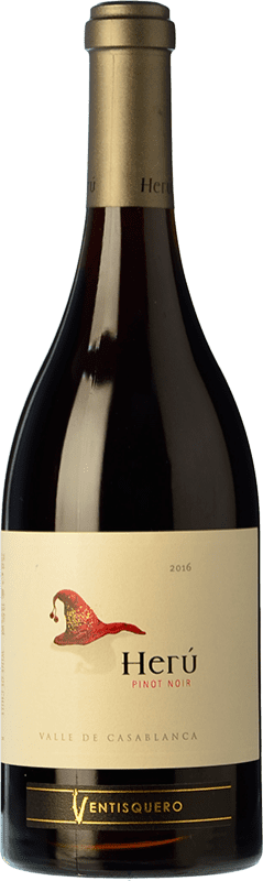 44,95 € | Red wine Viña Ventisquero Herú Crianza I.G. Valle del Maipo Maipo Valley Chile Pinot Black Bottle 75 cl