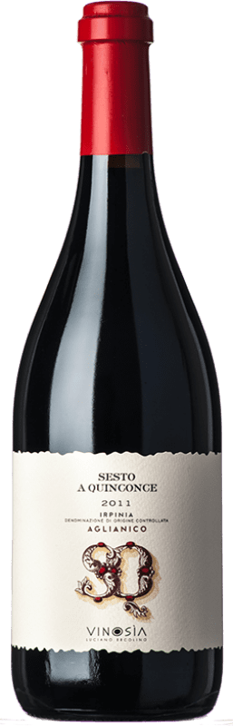 Free Shipping | Red wine Vinosìa Sesto a Quinconce D.O.C. Irpinia Campania Italy Aglianico 75 cl