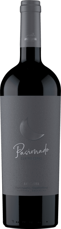 Kostenloser Versand | Rotwein Andeluna Pasionado Cuatro Cepas Alterung I.G. Mendoza Mendoza Argentinien Merlot, Cabernet Sauvignon, Cabernet Franc, Malbec 75 cl