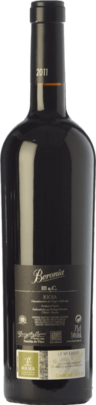 61,95 € | Red wine Beronia III A.C. Crianza D.O.Ca. Rioja The Rioja Spain Tempranillo, Graciano, Mazuelo Bottle 75 cl