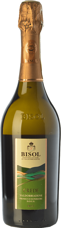 Free Shipping | White sparkling Bisol Crede Brut D.O.C.G. Prosecco di Conegliano-Valdobbiadene Treviso Italy Pinot White, Glera, Verdiso 75 cl