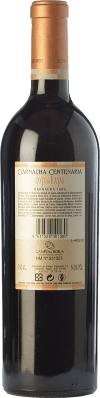14,95 € Envío gratis | Vino tinto Bodegas Aragonesas Coto de Hayas Centenaria Joven D.O. Campo de Borja Aragón España Garnacha Botella 75 cl
