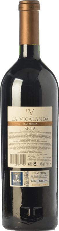 55,95 € Envío gratis | Vino tinto Bodegas Bilbaínas La Vicalanda Gran Reserva 2010 D.O.Ca. Rioja La Rioja España Tempranillo Botella 75 cl