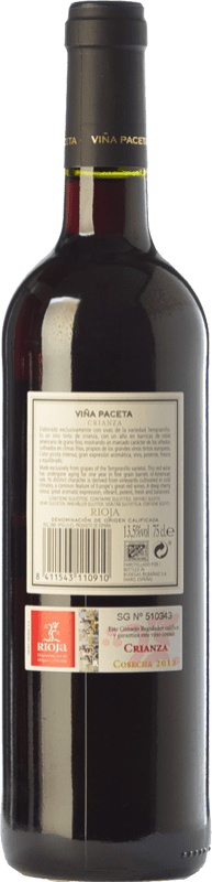 6,95 € Free Shipping | Red wine Bodegas Bilbaínas Viña Paceta Crianza D.O.Ca. Rioja The Rioja Spain Tempranillo Bottle 75 cl