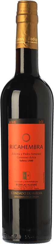 免费送货 | 甜酒 Bodegas Iglesias Ricahembra Solera 1980 D.O. Condado de Huelva 安达卢西亚 西班牙 Pedro Ximénez, Zalema 瓶子 Medium 50 cl