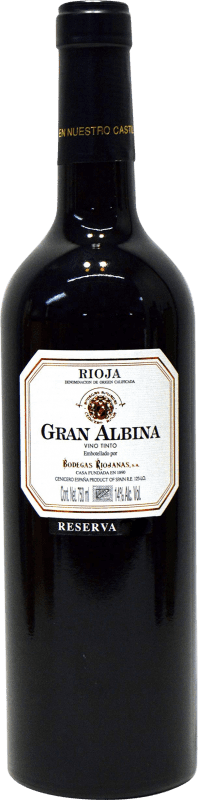 10,95 € | Красное вино Bodegas Riojanas Gran Albina Резерв D.O.Ca. Rioja Ла-Риоха Испания Tempranillo, Graciano, Mazuelo 75 cl
