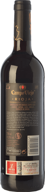 7,95 € Free Shipping | Red wine Campo Viejo Vendimia Seleccionada Crianza D.O.Ca. Rioja The Rioja Spain Tempranillo Bottle 75 cl