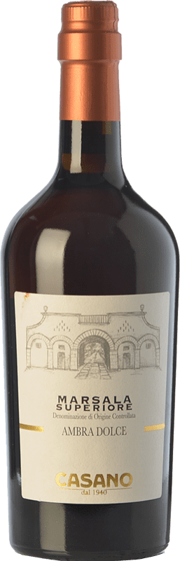 18,95 € Spedizione Gratuita | Vino fortificato Casano Superiore Ambra Dolce D.O.C. Marsala