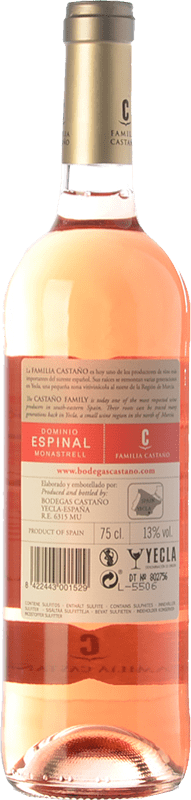 5,95 € Free Shipping | Rosé wine Castaño Dominio de Espinal Joven D.O. Yecla Region of Murcia Spain Macabeo Bottle 75 cl
