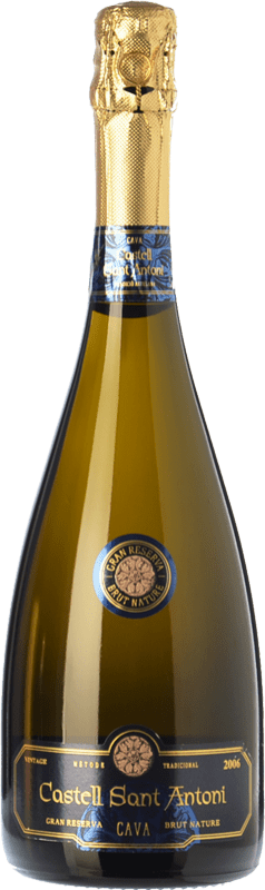 Kostenloser Versand | Weißer Sekt Castell Sant Antoni Brut Natur Große Reserve D.O. Cava Katalonien Spanien Macabeo, Xarel·lo, Chardonnay, Parellada 75 cl