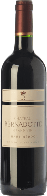 22,95 € | Red wine Château Bernadotte Crianza A.O.C. Haut-Médoc Bordeaux France Merlot, Cabernet Sauvignon, Cabernet Franc, Petit Verdot Bottle 75 cl