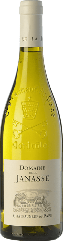 68,95 € Free Shipping | White wine Domaine La Janasse Blanc Crianza A.O.C. Châteauneuf-du-Pape Rhône France Grenache White, Roussanne, Clairette Blanche Bottle 75 cl
