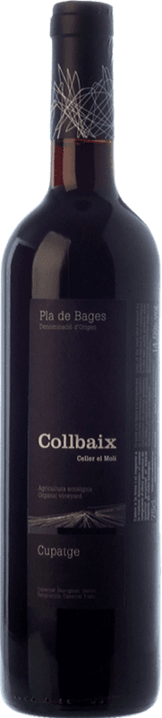 10,95 € Free Shipping | Red wine El Molí Collbaix Cupatge Crianza D.O. Pla de Bages Catalonia Spain Tempranillo, Merlot, Cabernet Sauvignon, Cabernet Franc Bottle 75 cl