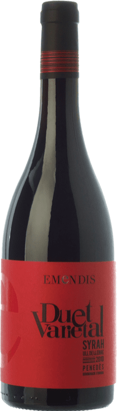 Envío gratis | Vino tinto Emendis Duet Varietal Joven D.O. Penedès Cataluña España Tempranillo, Syrah 75 cl