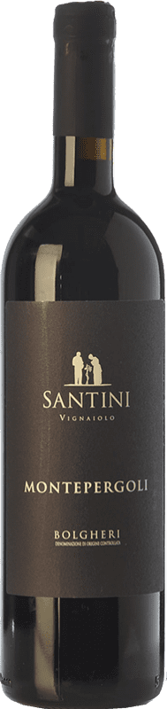 37,95 € Free Shipping | Red wine Enrico Santini Montepergoli D.O.C. Bolgheri Tuscany Italy Merlot, Syrah, Cabernet Sauvignon, Sangiovese Bottle 75 cl