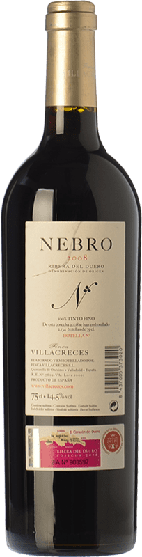 128,95 € Free Shipping | Red wine Finca Villacreces Nebro Crianza D.O. Ribera del Duero Castilla y León Spain Tempranillo, Merlot, Cabernet Sauvignon Bottle 75 cl