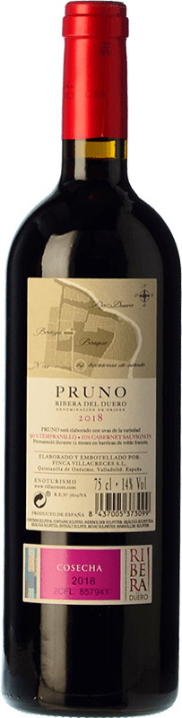 10,95 € | Red wine Finca Villacreces Pruno Crianza D.O. Ribera del Duero Castilla y León Spain Tempranillo, Cabernet Sauvignon Bottle 75 cl