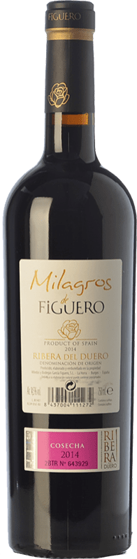 44,95 € Free Shipping | Red wine Figuero Milagros Crianza D.O. Ribera del Duero Castilla y León Spain Tempranillo Bottle 75 cl