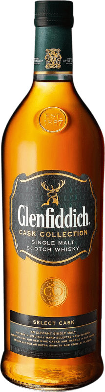 Free Shipping | Single Malt Whisky Glenfiddich Cask, Collection Speyside United Kingdom 1 L